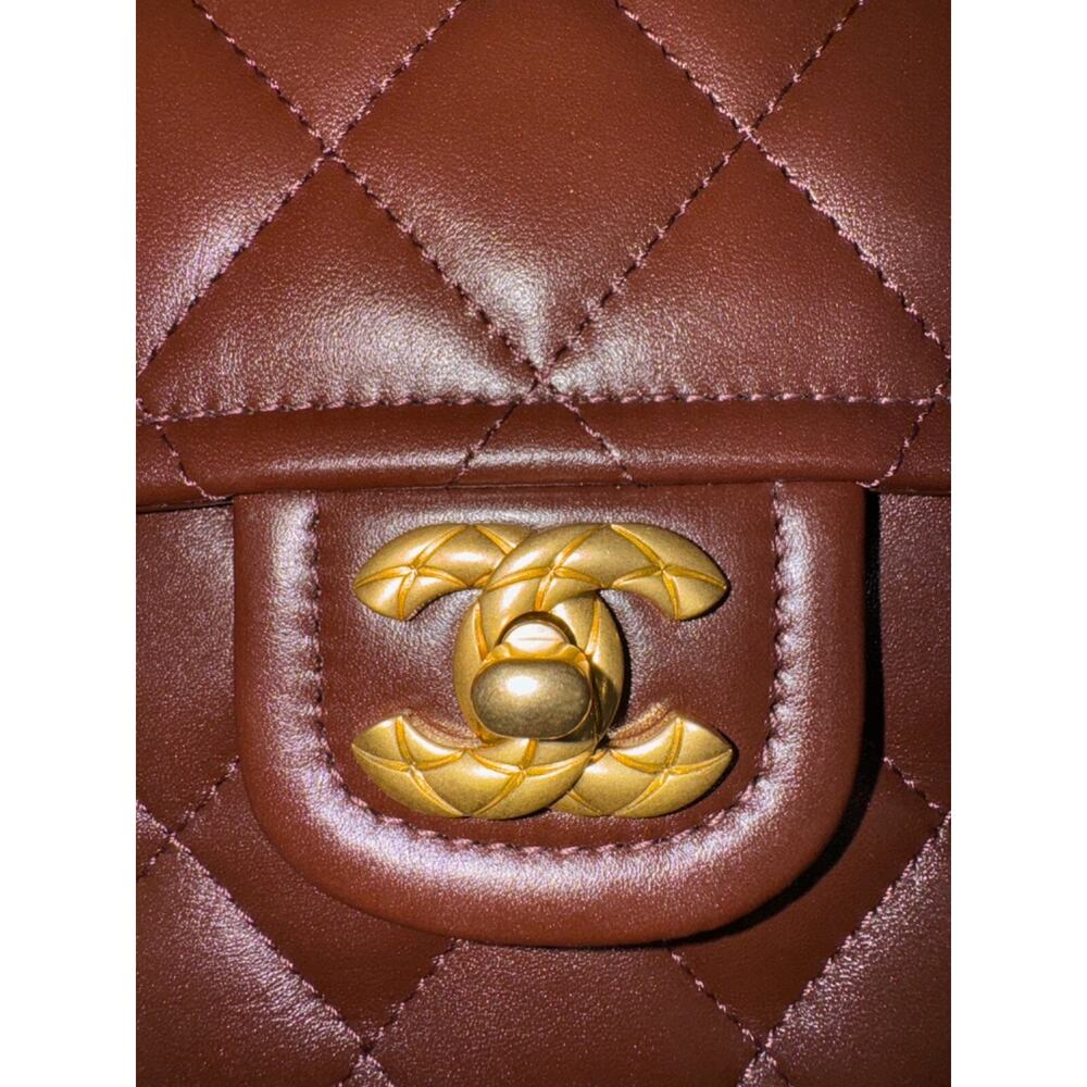 Chanel 24K Sweet Crush Flapbag Dark Brown Large CC Gold Classic Shoulder Bag - Picture 10 of 16